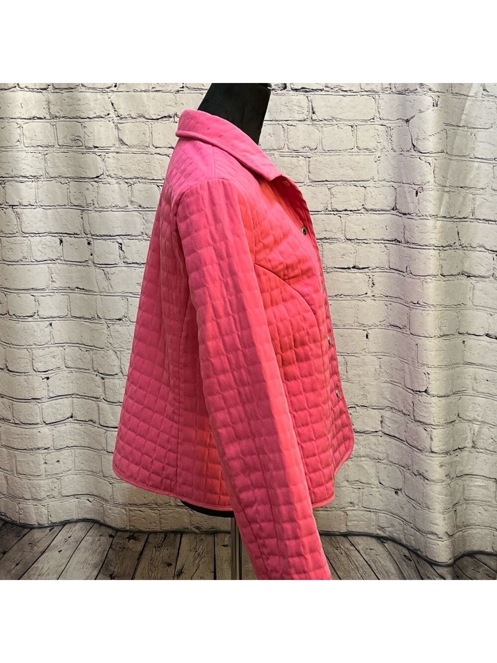 Briggs New York Women’s Pink Quilted Button Down Jacket size 16P EUC - Picture 4 of 16